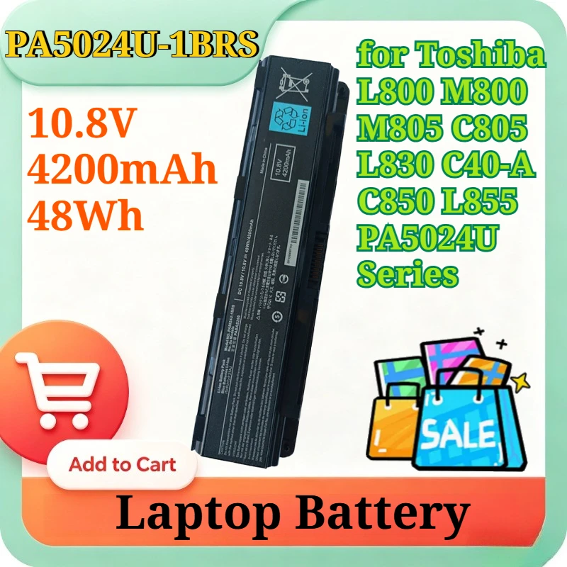 New PA5024U-1BRS 10.8V 4200mAh 48Wh Li-ion Laptop Battery for Toshiba L800 M800 M805 C805 L830 C40-A C850 L855 PA5024U Series
New PA5024U-1BRS 10.8V 4200mAh 48Wh Li-ion Laptop Battery for Toshiba L800 M800 M805 C805 L830 C40-A C850 L855 PA5024U Series