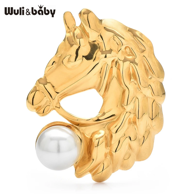 Wuli&baby Stainless Steel Horse Brooch Pin Pearl Animal Head Women Metal Badge Jewelry Accessory
Wuli&baby Stainless Steel Horse Brooch Pin Pearl Animal Head Women Metal Badge Jewelry Accessory