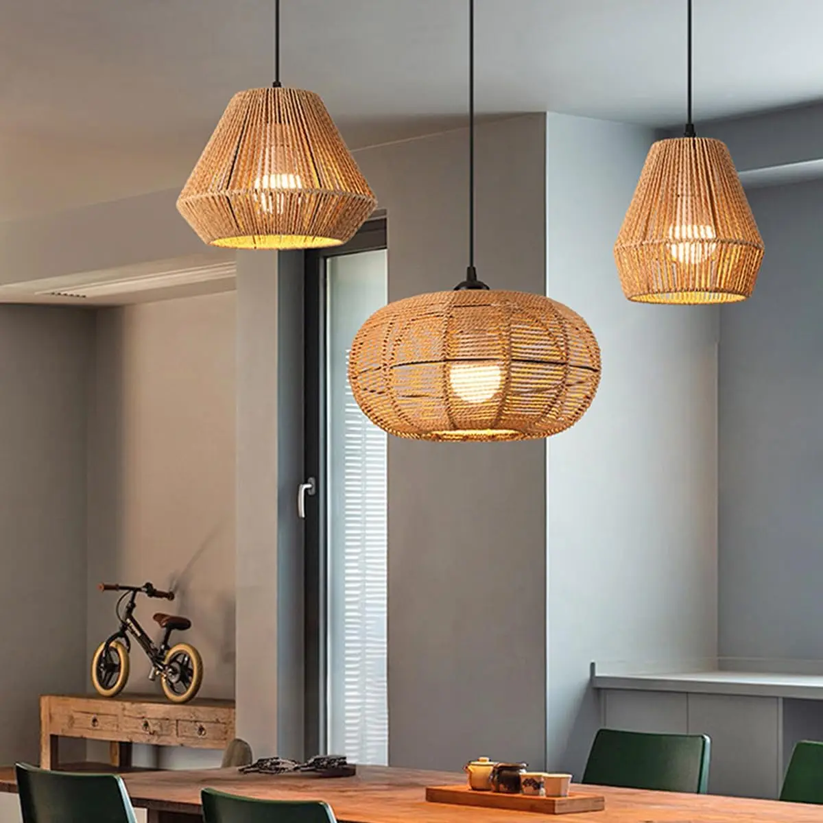 JOYINLED 1-Light Modern Rattan Pendant Light Boho Hand Wove Paper Rope Chandelier Farmhouse Dining Room Bedroom Hallway Foyer
JOYINLED 1-Light Modern Rattan Pendant Light Boho Hand Wove Paper Rope Chandelier Farmhouse Dining Room Bedroom Hallway Foyer