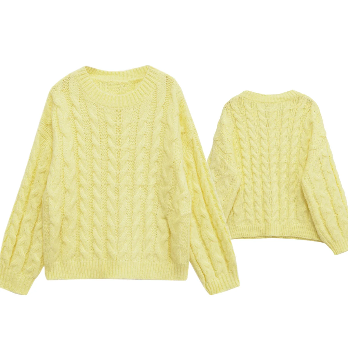 Withered Winter Women's Sweaters Minimalist French Lazy Light Yellow Round Neck Knitted Sweater Pullover Tops
Withered Winter Women's Sweaters Minimalist French Lazy Light Yellow Round Neck Knitted Sweater Pullover Tops