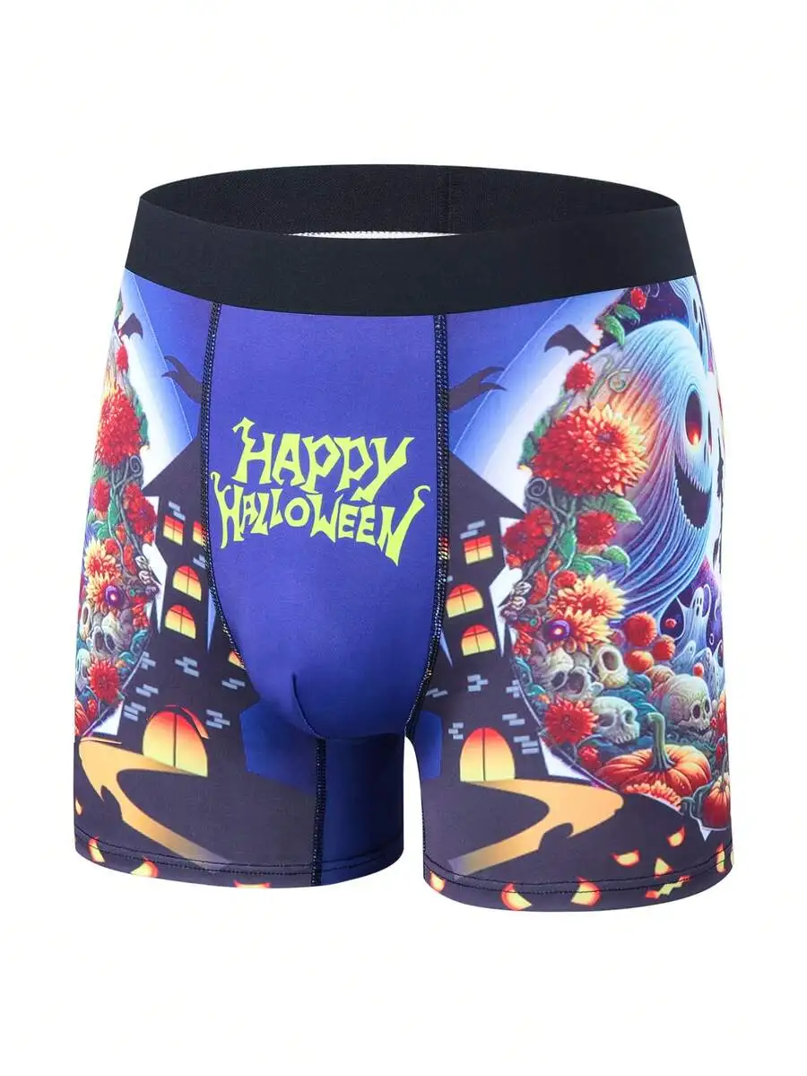 Mens Halloween Print Slim Fit Boxer Briefs With Happy Halloween Letter Design
Mens Halloween Print Slim Fit Boxer Briefs With Happy Halloween Letter Design