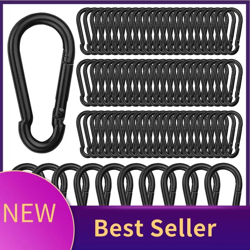 B46C 100 шт. пружинные карабины, M6 2,36 дюйма, маленький карабин, сверхпрочный зажим для ключей для кемпинга, качелей
B46C 100 шт. пружинные карабины, M6 2,36 дюйма, маленький карабин, сверхпрочный зажим для ключей для кемпинга, качелей