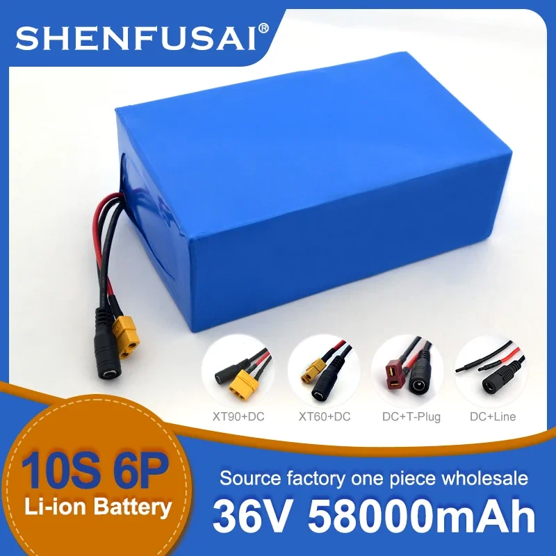 Electric bicycle wheelchair lithium battery pack, high-power, outdoor motorcycle, 36V, 58Ah, 18650, 10S6P, 58000mAh, 0-1000W
Electric bicycle wheelchair lithium battery pack, high-power, outdoor motorcycle, 36V, 58Ah, 18650, 10S6P, 58000mAh, 0-1000W