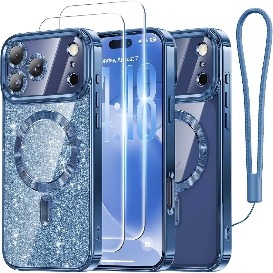 Designed for iPhone 17 Pro Case 6.3 with Glitter Card Wrist Strap Compatible with MagSafe Includes 2X HD Screen Protectors
Designed for iPhone 17 Pro Case 6.3 with Glitter Card Wrist Strap Compatible with MagSafe Includes 2X HD Screen Protectors