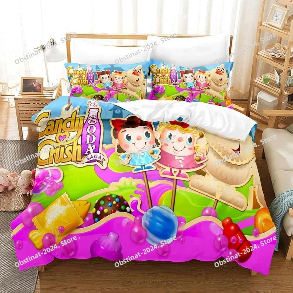 Game Candy Crush Soda Saga Bedding Set Single Twin Full Queen King Size Bed Set Adult Kid Bedroom Duvet Cover Sets Home Textiles
Game Candy Crush Soda Saga Bedding Set Single Twin Full Queen King Size Bed Set Adult Kid Bedroom Duvet Cover Sets Home Textiles