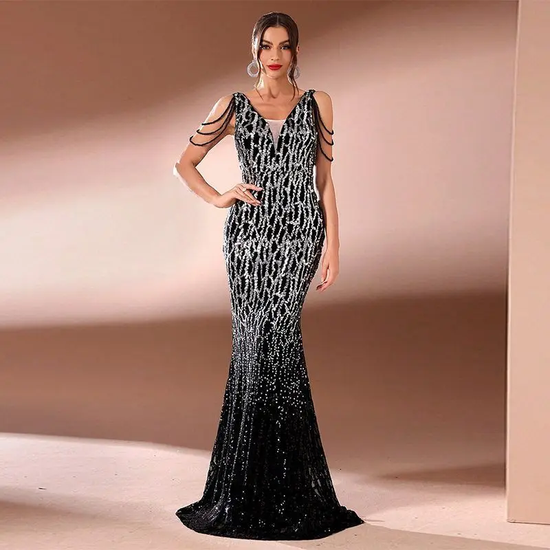 Sexy Beaded Me Formal Evening Gown with Wrap Skirt High Waist Fi Tail Dr for mid Age Women Summer Season No Sve
Sexy Beaded Me Formal Evening Gown with Wrap Skirt High Waist Fi Tail Dr for mid Age Women Summer Season No Sve