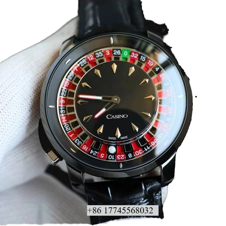 Custom Automatic Roulette Game Leather Strap 44mm Stainless Steel Case High Quality Luxury Iced Out Casino Mechanical Watch
Custom Automatic Roulette Game Leather Strap 44mm Stainless Steel Case High Quality Luxury Iced Out Casino Mechanical Watch