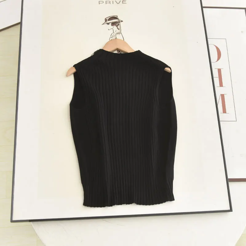 Xiao Ai's 2025 летний новый вязаный свитер с высоким воротником, облегающий топ с черным рукавом, Ele Personali
Xiao Ai's 2025 летний новый вязаный свитер с высоким воротником, облегающий топ с черным рукавом, Ele Personali