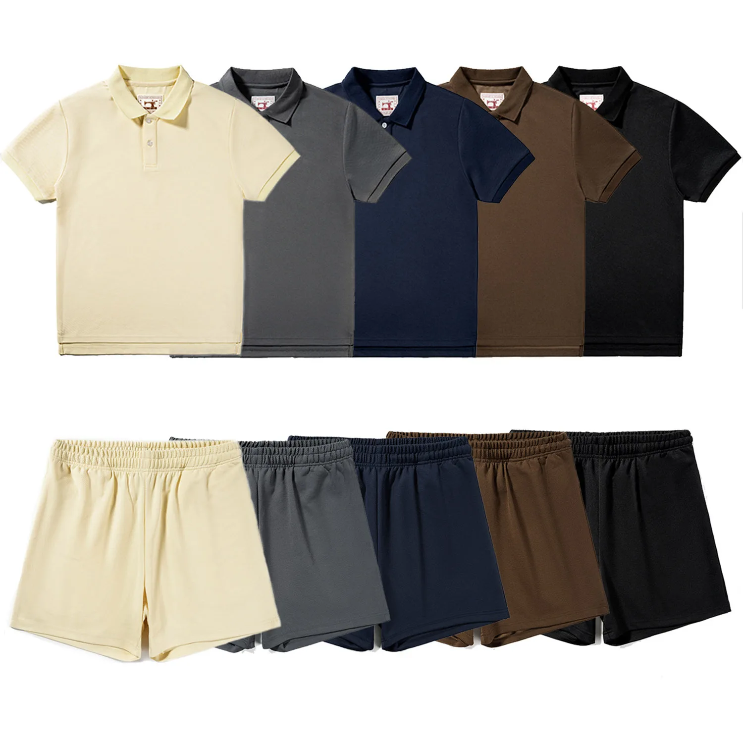 Summer new short sleeved collar shirt+shorts set Solona T-shirt men's retro solid color lapel shirt washed basic style
Summer new short sleeved collar shirt+shorts set Solona T-shirt men's retro solid color lapel shirt washed basic style