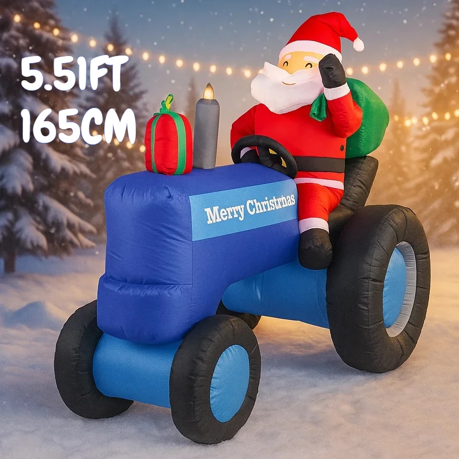 5.41FT Inflatable Toy Santa Claus Tractor LED Lights Festive Gifts Xmas Decorations for Yard Christmas Supplies Home Ornaments
5.41FT Inflatable Toy Santa Claus Tractor LED Lights Festive Gifts Xmas Decorations for Yard Christmas Supplies Home Ornaments 