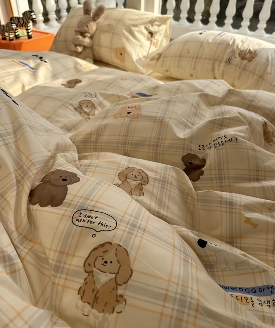 Classic plaid cute dog bedding set,twin full queen vintage lovely puppy cotton home textile bed sheet pillow case quilt cover
Classic plaid cute dog bedding set,twin full queen vintage lovely puppy cotton home textile bed sheet pillow case quilt cover