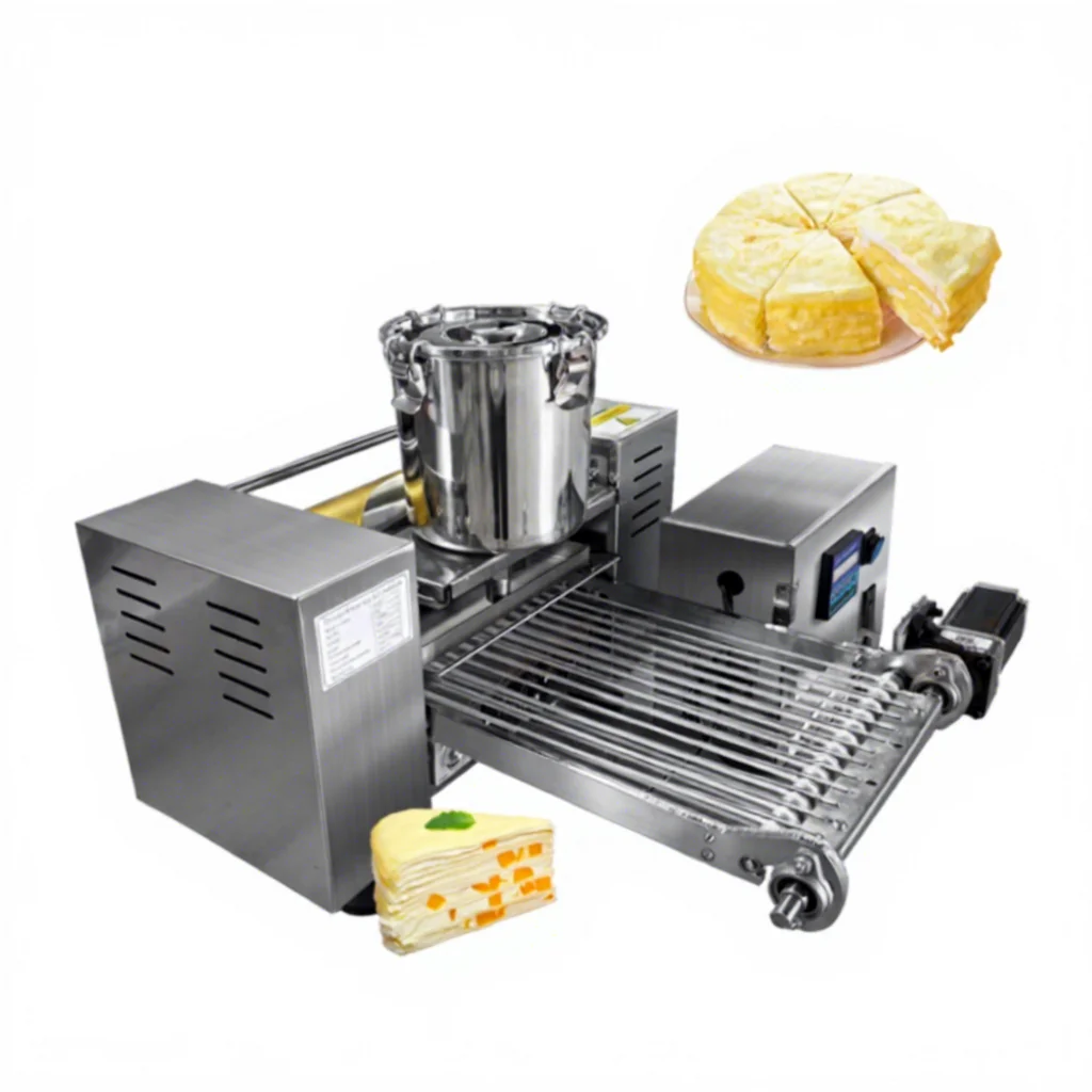 With Automatic Flipping Function Commercial Automatic Crepe Cake Maker Thousand Layer Pancake Skin Board Crepe Making Machine