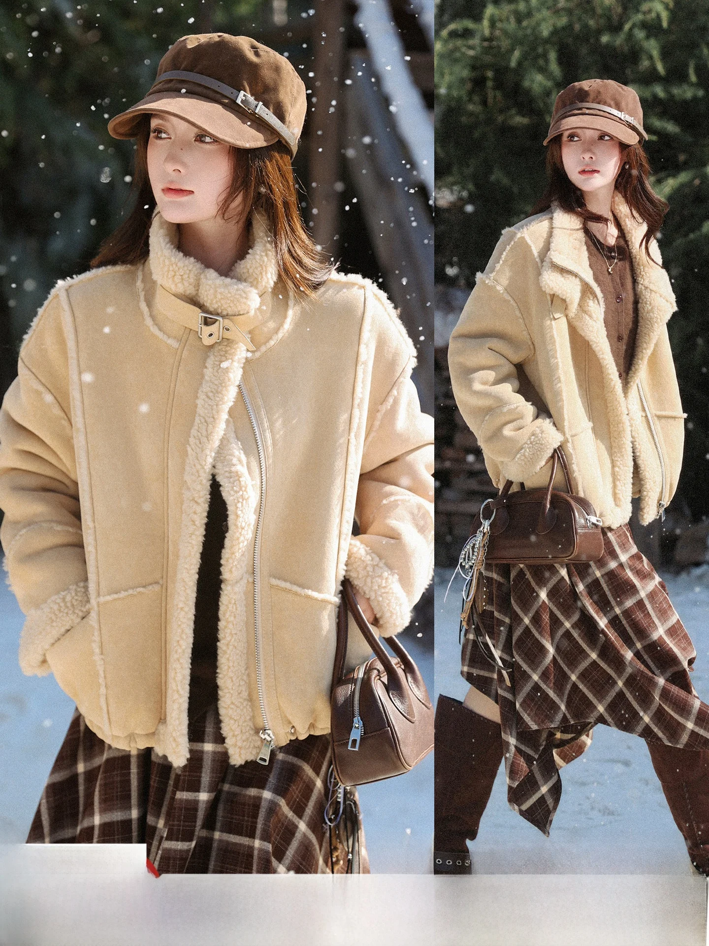 Autumn Winter Suede Lamb Fur Jaet Stand Collar Inteated Wool Leather Coat Warm Loose Fit Long Sve Zipper for Ladies
Autumn Winter Suede Lamb Fur Jaet Stand Collar Inteated Wool Leather Coat Warm Loose Fit Long Sve Zipper for Ladies