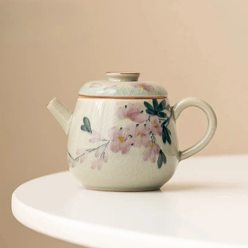 180ml Pure Hand Painted Magnolia Teapot Ancient Borneol Glaze Pot Household Tea Brewing Kettle with Strainer Cha Supplies Gift
180ml Pure Hand Painted Magnolia Teapot Ancient Borneol Glaze Pot Household Tea Brewing Kettle with Strainer Cha Supplies Gift