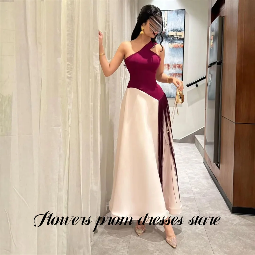 Flowers Hot Pink and White Party Dresses One Shoulder Evening Dresses A Line Satin Prom Gown فساتين سهره Customized
Flowers Hot Pink and White Party Dresses One Shoulder Evening Dresses A Line Satin Prom Gown فساتين سهره Customized