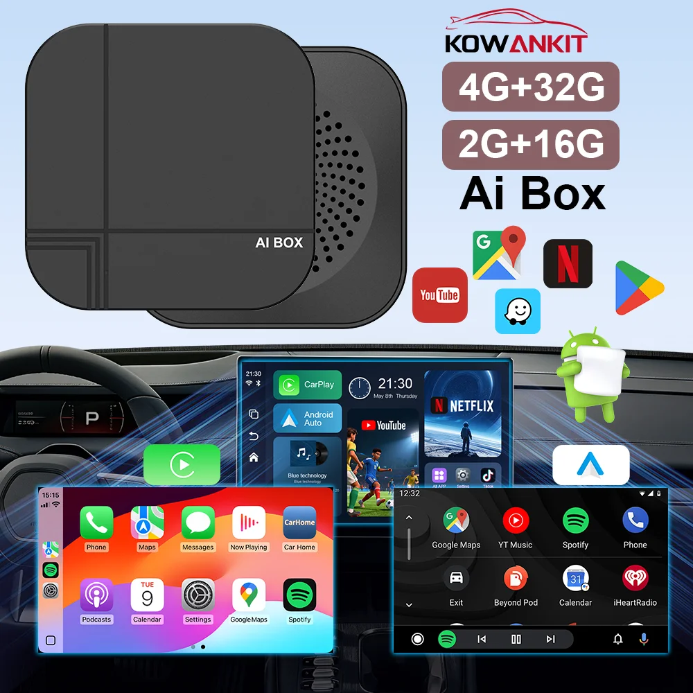 Kowankit 2026 4+32G 3in1 Wireless CarPlay AI Smart Box Android Auto Tv Box Netflix Youtube For Nissan Honda Ford Benz Toyota
Kowankit 2026 4+32G 3in1 Wireless CarPlay AI Smart Box Android Auto Tv Box Netflix Youtube For Nissan Honda Ford Benz Toyota