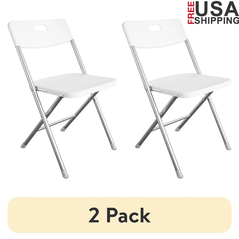 2 Pack Folding Chairs Indoor Outdoor Compact Resin Seat Steel Frame Easy Clean Lightweight Durable 225 lbs Capacity
2 Pack Folding Chairs Indoor Outdoor Compact Resin Seat Steel Frame Easy Clean Lightweight Durable 225 lbs Capacity