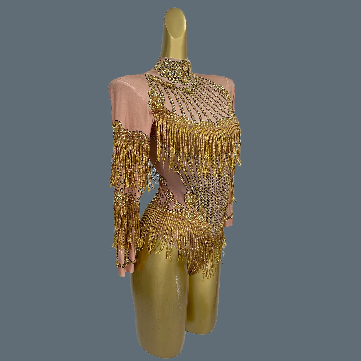 Classic Sparkly Rhinestones Tassels Long Sleeve Bodysuit Women Sexy Nightclub Stage Performance Costume Party Bodysuit Yinliusu
Classic Sparkly Rhinestones Tassels Long Sleeve Bodysuit Women Sexy Nightclub Stage Performance Costume Party Bodysuit Yinliusu