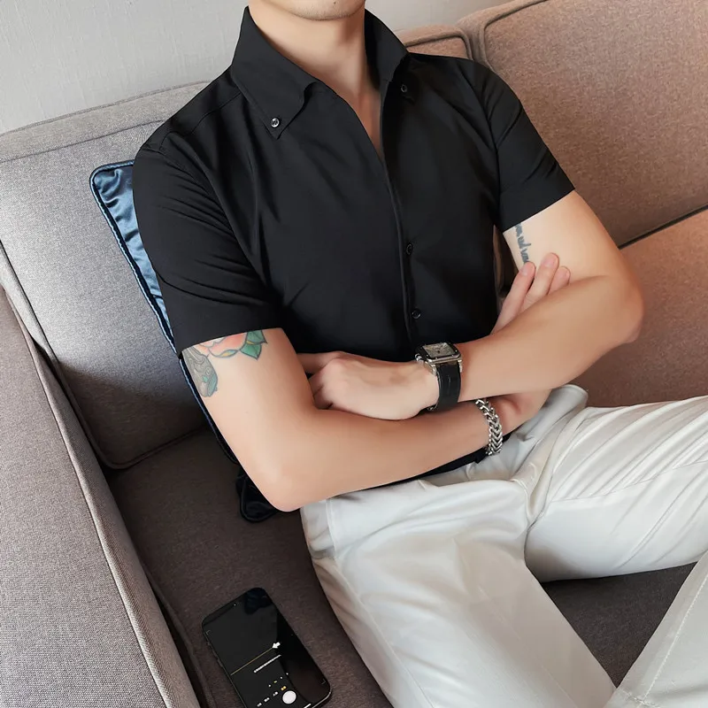 Short Sleeve Shirt Men's Summer Fashion Casual Handsome Solid Color Slim Fit Shirt for Men, Great for Beach,Vacation and Outdoor
Short Sleeve Shirt Men's Summer Fashion Casual Handsome Solid Color Slim Fit Shirt for Men, Great for Beach,Vacation and Outdoor