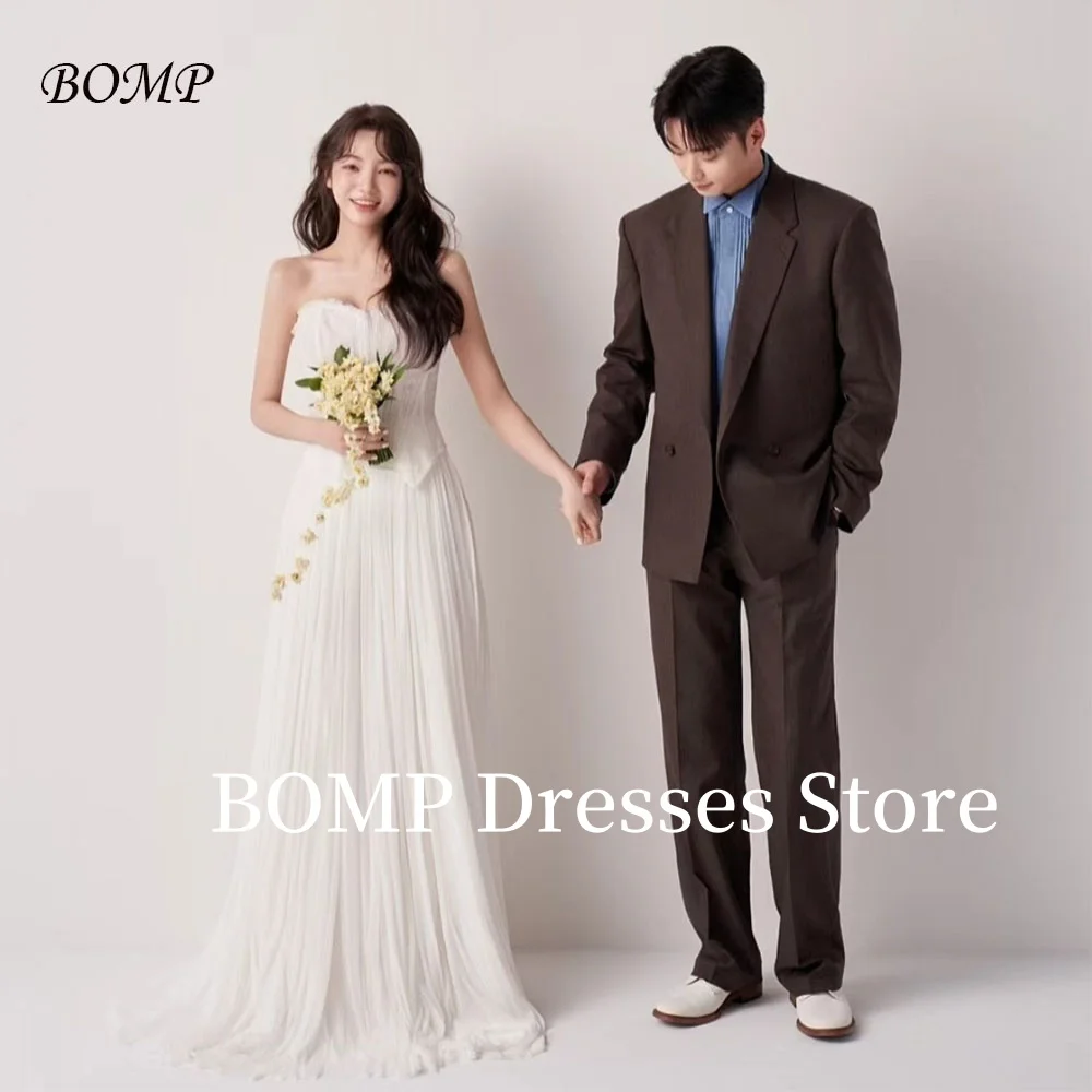 BOMP Elegant Draped Wedding Party Dress Corset A-Line Floor Length Sweep Train Evening Bridal Gown Korea Photo Shoot Customized
BOMP Elegant Draped Wedding Party Dress Corset A-Line Floor Length Sweep Train Evening Bridal Gown Korea Photo Shoot Customized