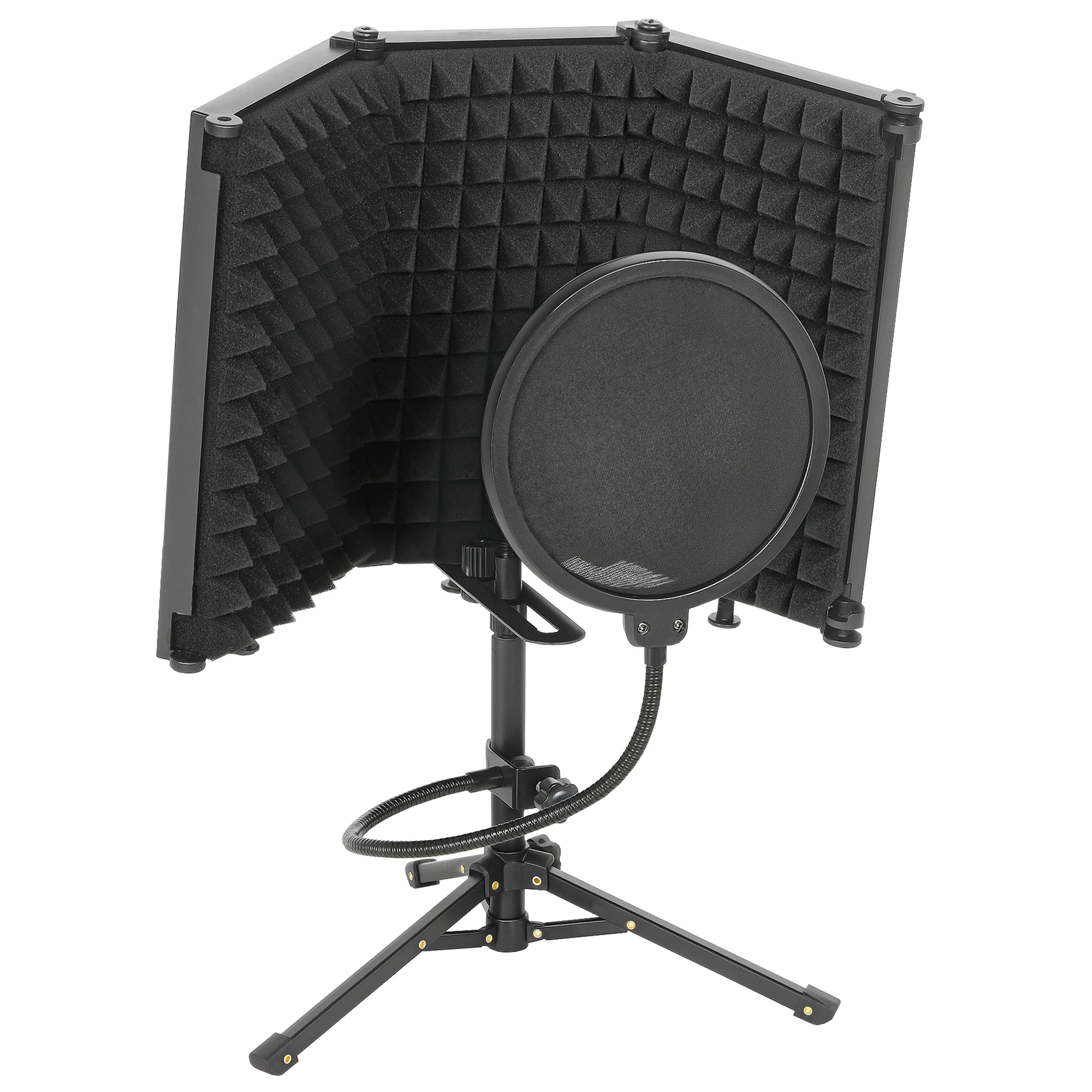 HOMCOM Studio Microphone Isolation Shield with Pop Filter and Tripod Stand, Foldable Adjustable Recording Studio Equipment,
HOMCOM Studio Microphone Isolation Shield with Pop Filter and Tripod Stand, Foldable Adjustable Recording Studio Equipment,