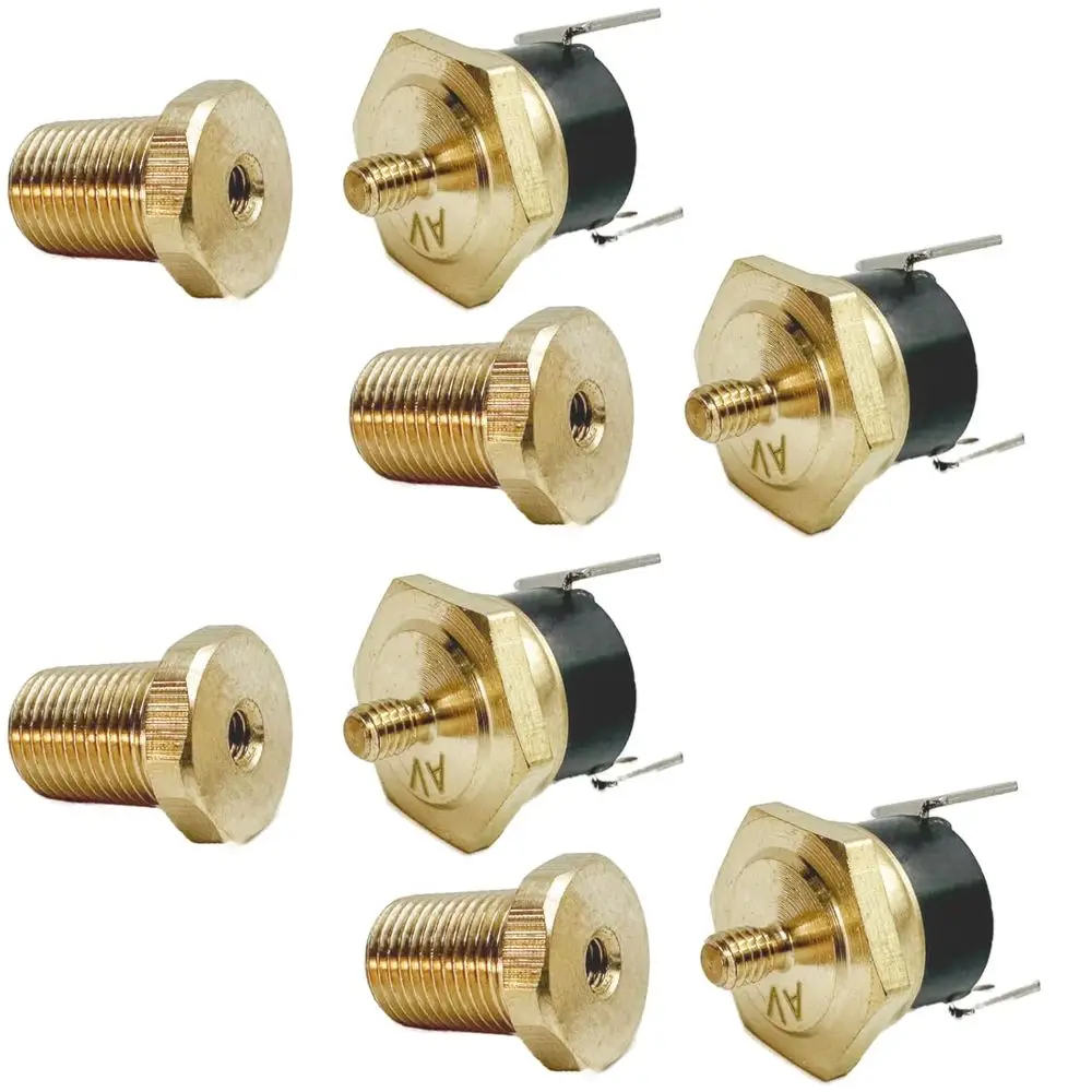 4-Pack Brass NPT Threaded Temperature Probes, 1/8 NPT, 210°F On - 195°F Off
4-Pack Brass NPT Threaded Temperature Probes, 1/8 NPT, 210°F On - 195°F Off