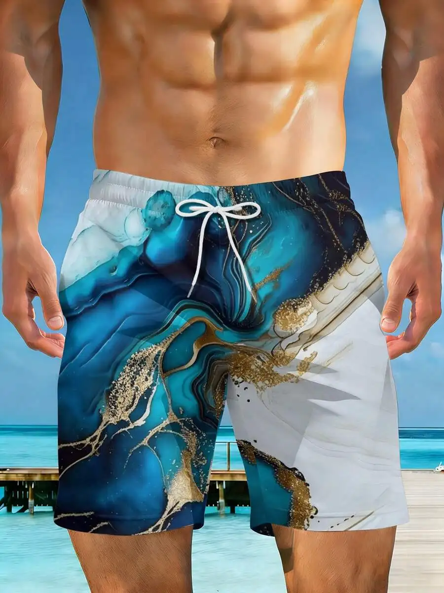 Mens Abstract Art Beach Shorts Blue Marble Pattern 3D Print Casual Vacation Swimwear
Mens Abstract Art Beach Shorts Blue Marble Pattern 3D Print Casual Vacation Swimwear