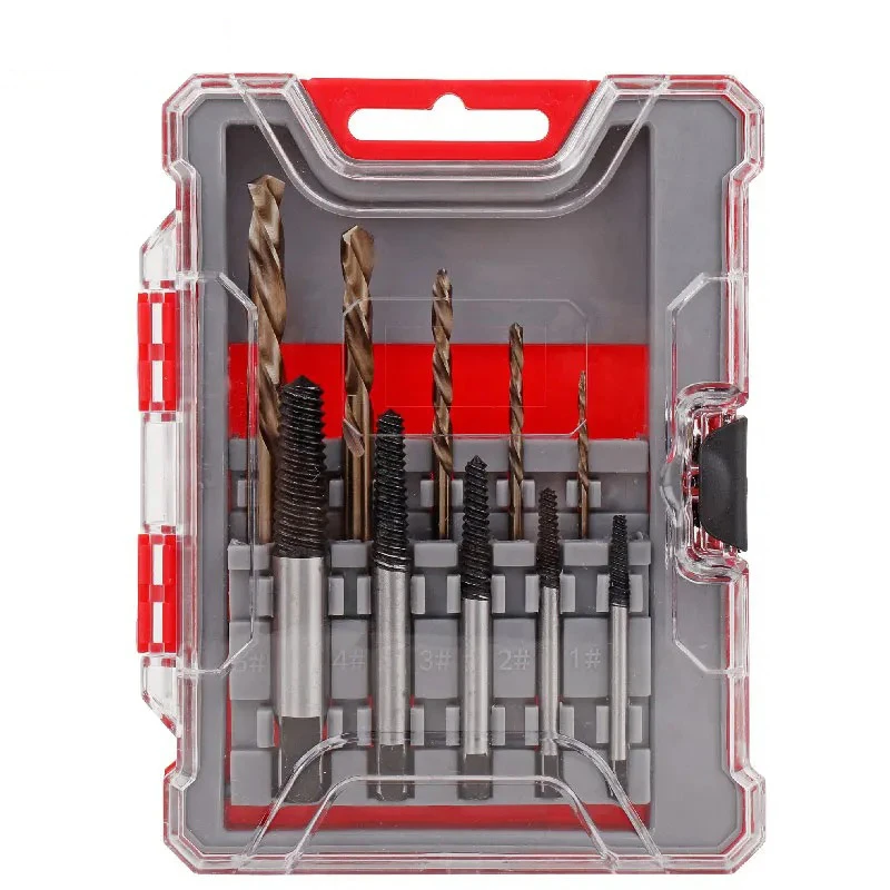 Спиральная дрель, высокоскоростная сталь, титановое покрытие, набор инструментов для удаления поврежденных отверток, набор инструментов для удаления сломанных винтов
Спиральная дрель, высокоскоростная сталь, титановое покрытие, набор инструментов для удаления поврежденных отверток, набор инструментов для удаления сломанных винтов