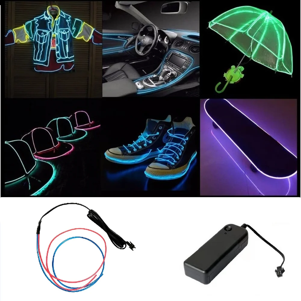 Bicolor Flexible Neon Light Dance Party Decor Light Battery lamp Flexible EL Wire Rope Tube Waterproof LED Strip Tape Two colors
Bicolor Flexible Neon Light Dance Party Decor Light Battery lamp Flexible EL Wire Rope Tube Waterproof LED Strip Tape Two colors
