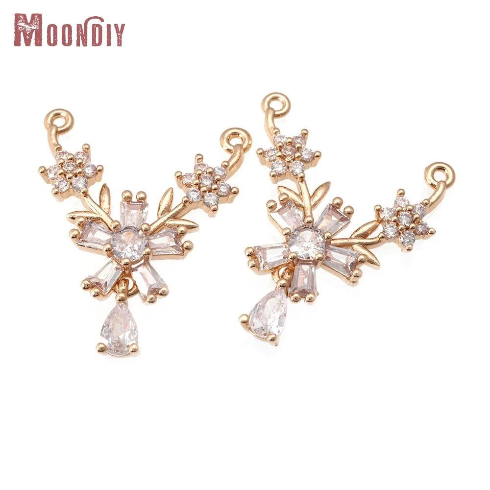 4PCS 18K Gold Color Brass Zircon 2 Holes Snowflake Drop Shape Connect Necklace Charms Pendants High Quality Diy Jewelry Making
4PCS 18K Gold Color Brass Zircon 2 Holes Snowflake Drop Shape Connect Necklace Charms Pendants High Quality Diy Jewelry Making