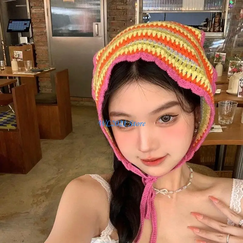 G5GC Colorful Hair Bandana Knitted Head Kerchief Women Handmade Crochet Hair Scarf
G5GC Colorful Hair Bandana Knitted Head Kerchief Women Handmade Crochet Hair Scarf