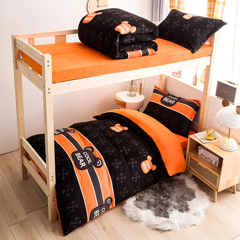 2022 New student dormitory milk-fleece three-piece suite Single fleece four-piece suite
2022 New student dormitory milk-fleece three-piece suite Single fleece four-piece suite