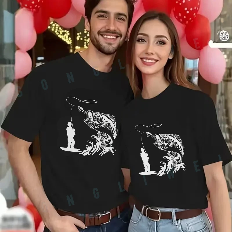 Big Fish Pattern Print T-shirt Men's And Women's Summer New Casual Tee Short-sleeved Fashion Moto Top
Big Fish Pattern Print T-shirt Men's And Women's Summer New Casual Tee Short-sleeved Fashion Moto Top
