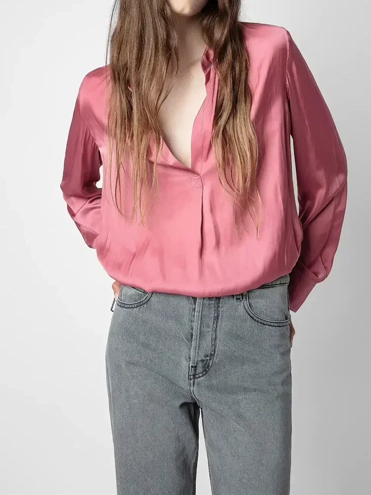 Women Shirts Soft V-neck Simple Long-sleeved Loose Casual Female Blouse 2023 Spring Summer Solid Color Chemise
Women Shirts Soft V-neck Simple Long-sleeved Loose Casual Female Blouse 2023 Spring Summer Solid Color Chemise