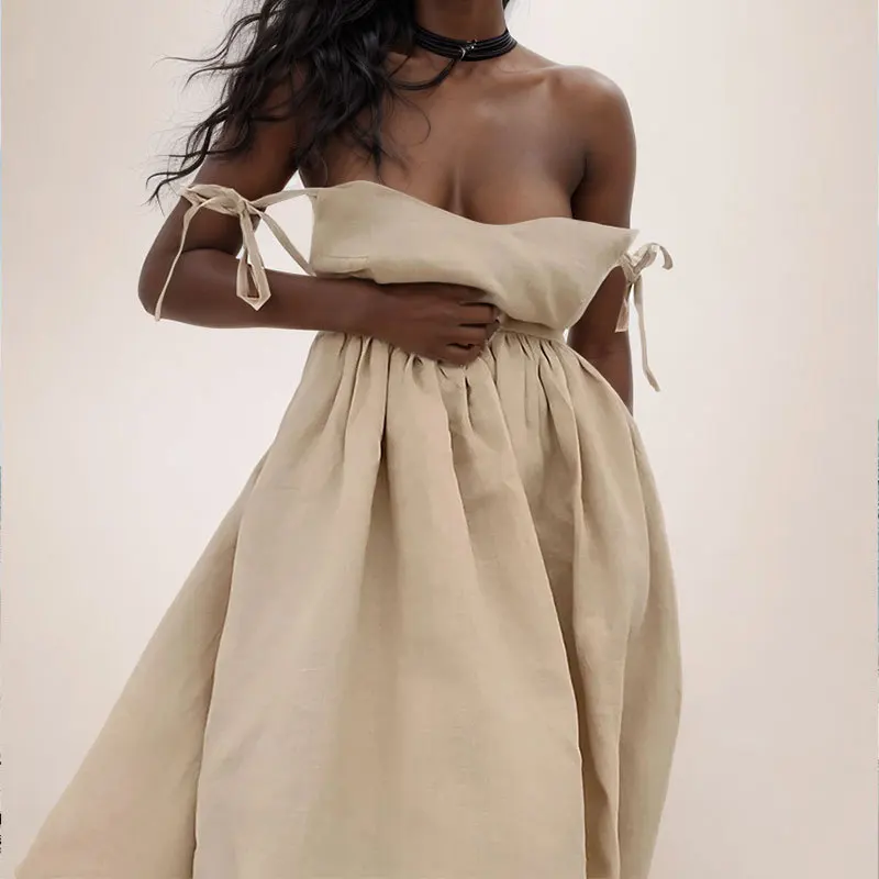 Sexy Spaghetti Strap Beach Maxi Dress Women 2025 Summer Solid Backlesss Cotton Linen Casual Long Dresses For Women Robe Femme
Sexy Spaghetti Strap Beach Maxi Dress Women 2025 Summer Solid Backlesss Cotton Linen Casual Long Dresses For Women Robe Femme