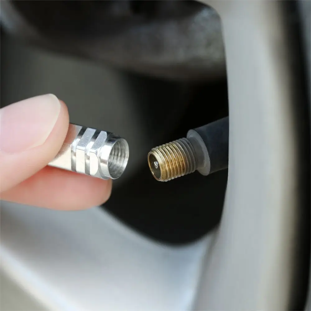 4Pcs Automotive Tire Valve Caps High Density Rubber Metal Ring Design for Car Bike Truck Wheels Leak Proof Dust Protection
4Pcs Automotive Tire Valve Caps High Density Rubber Metal Ring Design for Car Bike Truck Wheels Leak Proof Dust Protection