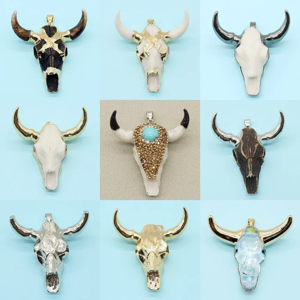 Vintage Resin Necklace Pendant Cow Skull Bull Bone Head Golden Silvery Healing Charms for Men DIY Necklace Handmade Accessories
Vintage Resin Necklace Pendant Cow Skull Bull Bone Head Golden Silvery Healing Charms for Men DIY Necklace Handmade Accessories