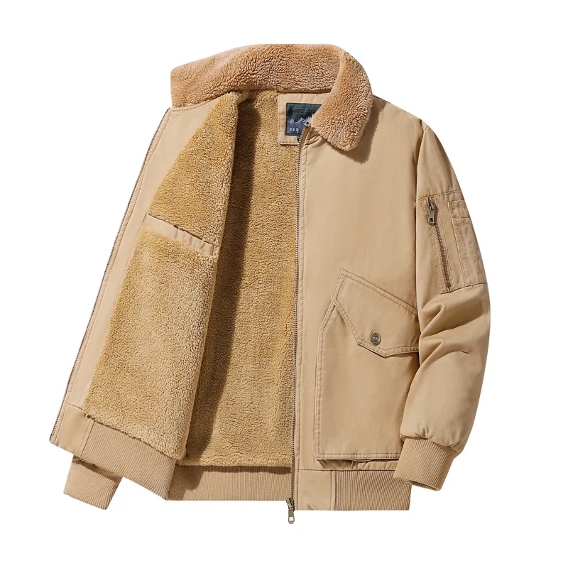 Autumn Winter Men's Thickened Fur Collar Tooling Lamb Wool Warm Casual Fleece Jacket
Autumn Winter Men's Thickened Fur Collar Tooling Lamb Wool Warm Casual Fleece Jacket