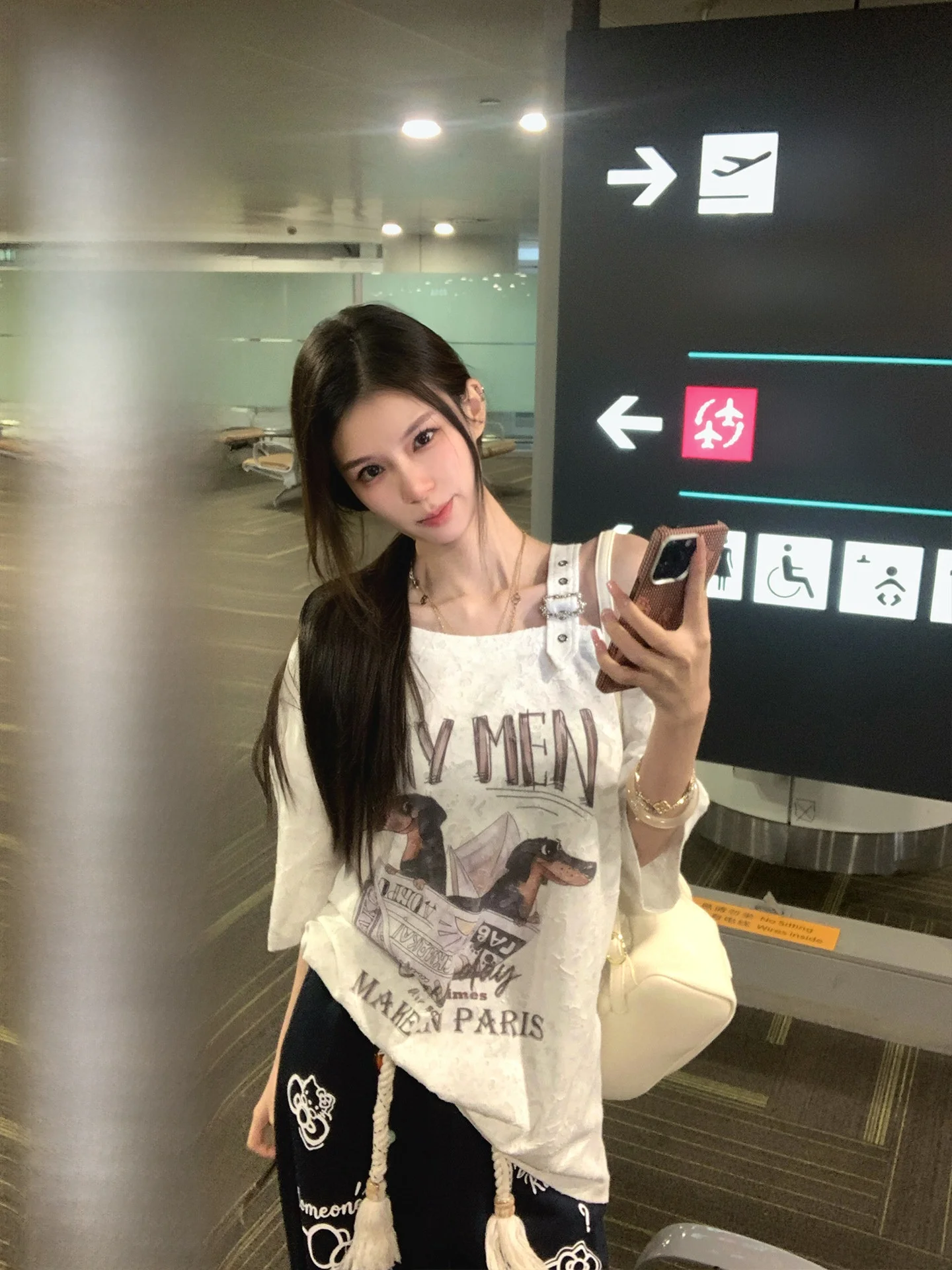 Sweet Yilin Casual Style Short Sleeve T-Shirt Asymmetrical Shoulder Print Dog Cartoon Slimming Top for Women Summer Breathable
Sweet Yilin Casual Style Short Sleeve T-Shirt Asymmetrical Shoulder Print Dog Cartoon Slimming Top for Women Summer Breathable