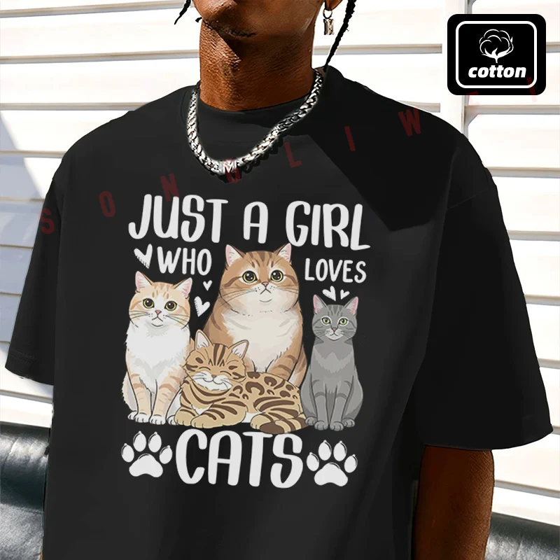 Just A Girl Who Loves Cats Graphic Motorcycle T-Shirt Men's Black Cotton TShirt New Summer Casual O-neck Short Sleeve Tees
Just A Girl Who Loves Cats Graphic Motorcycle T-Shirt Men's Black Cotton TShirt New Summer Casual O-neck Short Sleeve Tees