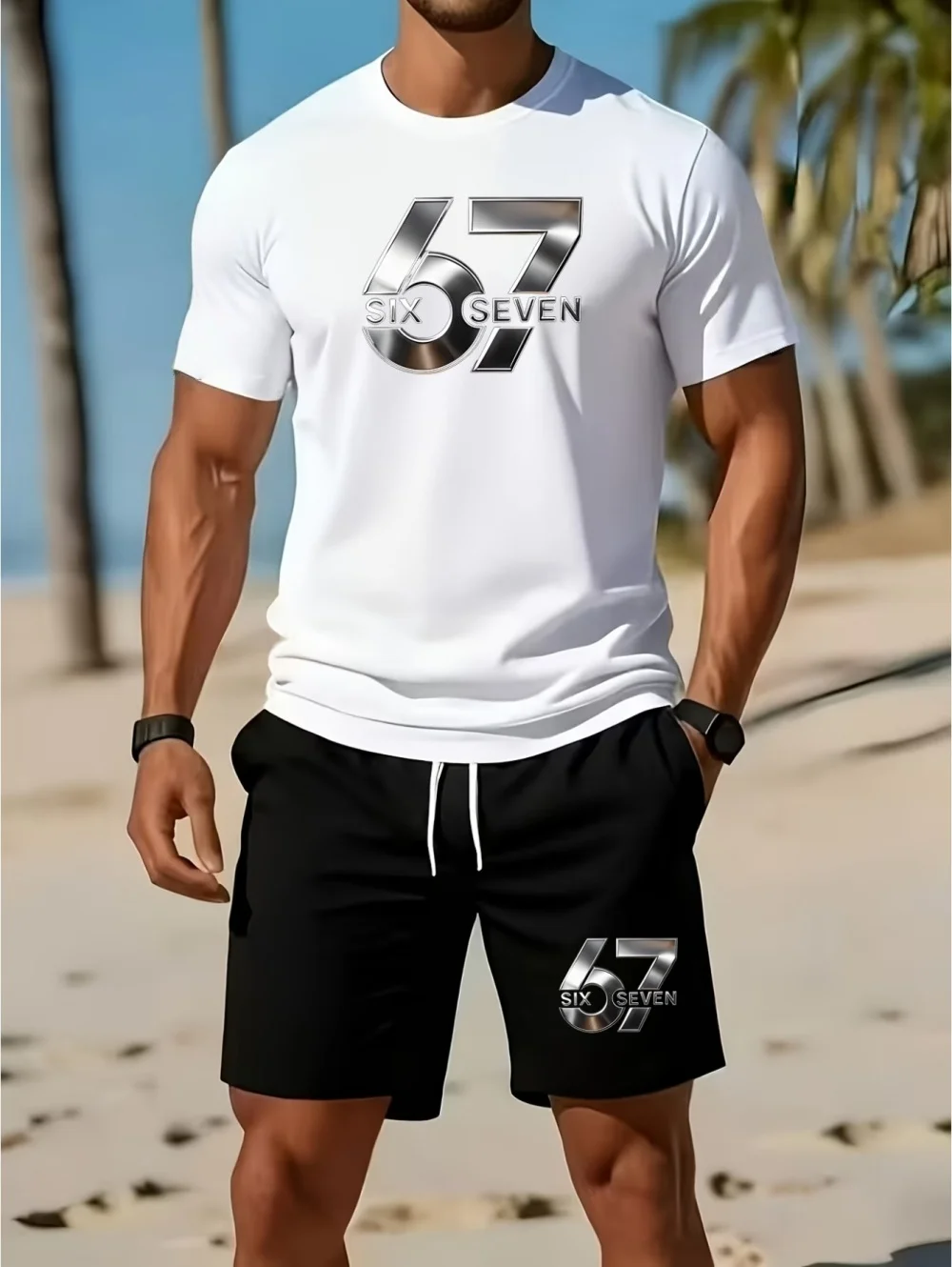 Mens Sets 67 Funny Print Short Sleeve T-Shirt Sports Shorts Set Casual Summer Top Suit Gym Two-Piece Set Outfit Men's Clothing
Mens Sets 67 Funny Print Short Sleeve T-Shirt Sports Shorts Set Casual Summer Top Suit Gym Two-Piece Set Outfit Men's Clothing