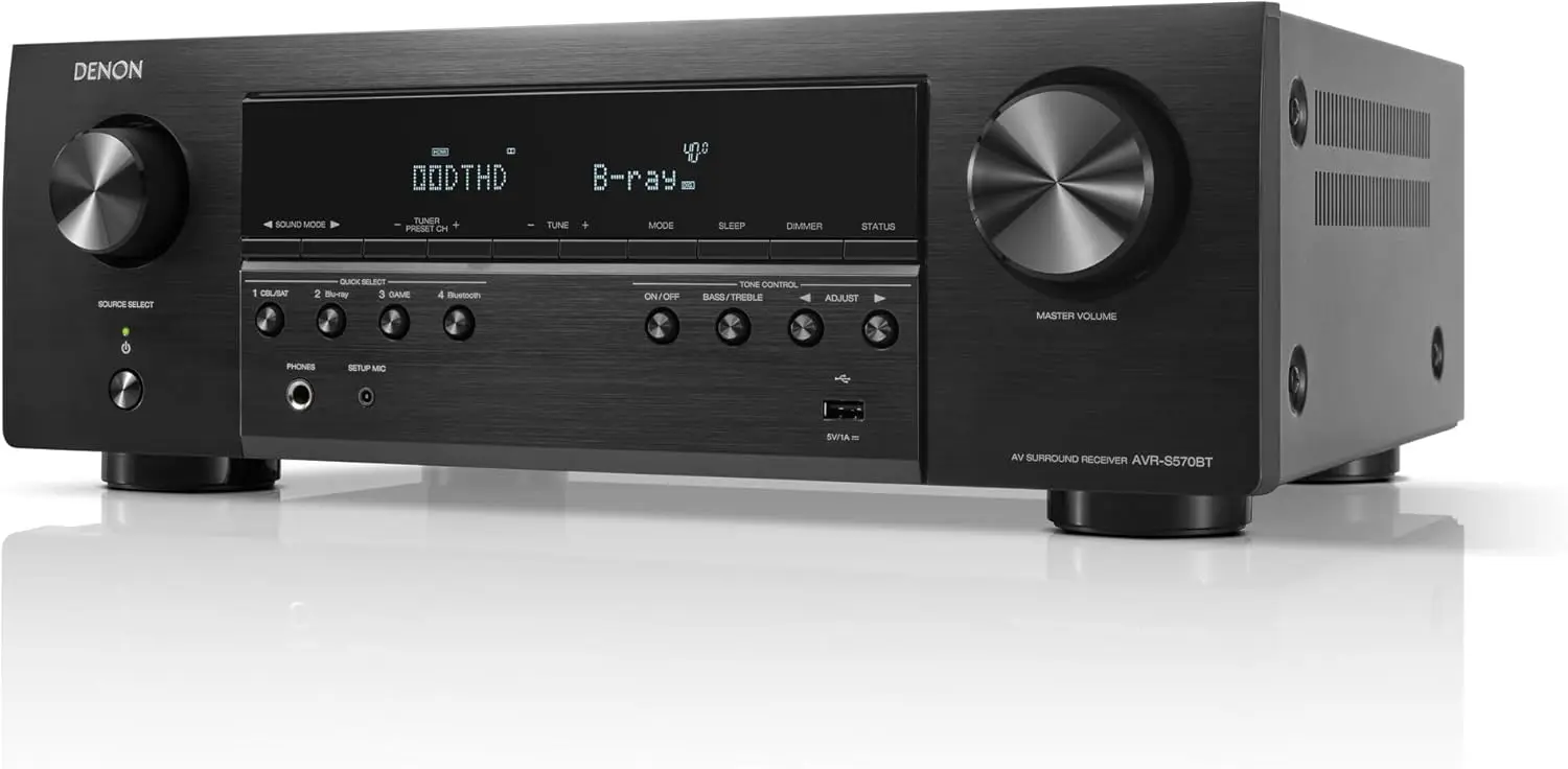AVR-S570BT AV Receiver 5.2 Channel 8K Ultra HD Audio & Video, Stereo Receivers, AVR Wireless Streaming Bluetooth, (4) 8K HDMI In
AVR-S570BT AV Receiver 5.2 Channel 8K Ultra HD Audio & Video, Stereo Receivers, AVR Wireless Streaming Bluetooth, (4) 8K HDMI In