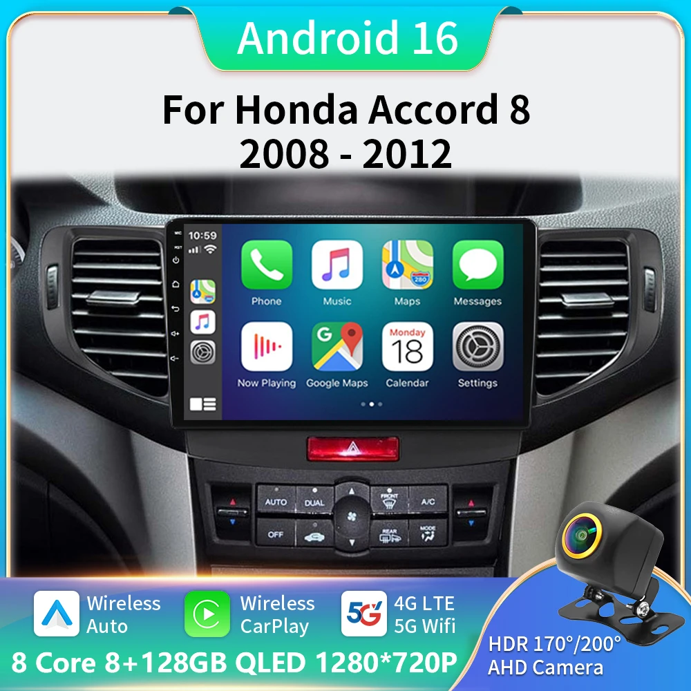 Android 16 For Honda Accord 8 2008 - 2012 Carplay Auto 5G+WIFI GPS Car Radio Navigation Multimedia Video Player Stereo BT DVD
Android 16 For Honda Accord 8 2008 - 2012 Carplay Auto 5G+WIFI GPS Car Radio Navigation Multimedia Video Player Stereo BT DVD