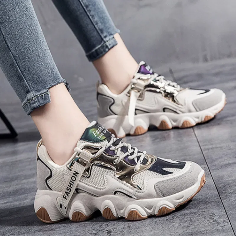 Women's Sneakers Platform Breathable Running Shoes 2024 Autumn New Korean Style Versatile Lace Up Casual Shoes Tenis De Mujer
Women's Sneakers Platform Breathable Running Shoes 2024 Autumn New Korean Style Versatile Lace Up Casual Shoes Tenis De Mujer