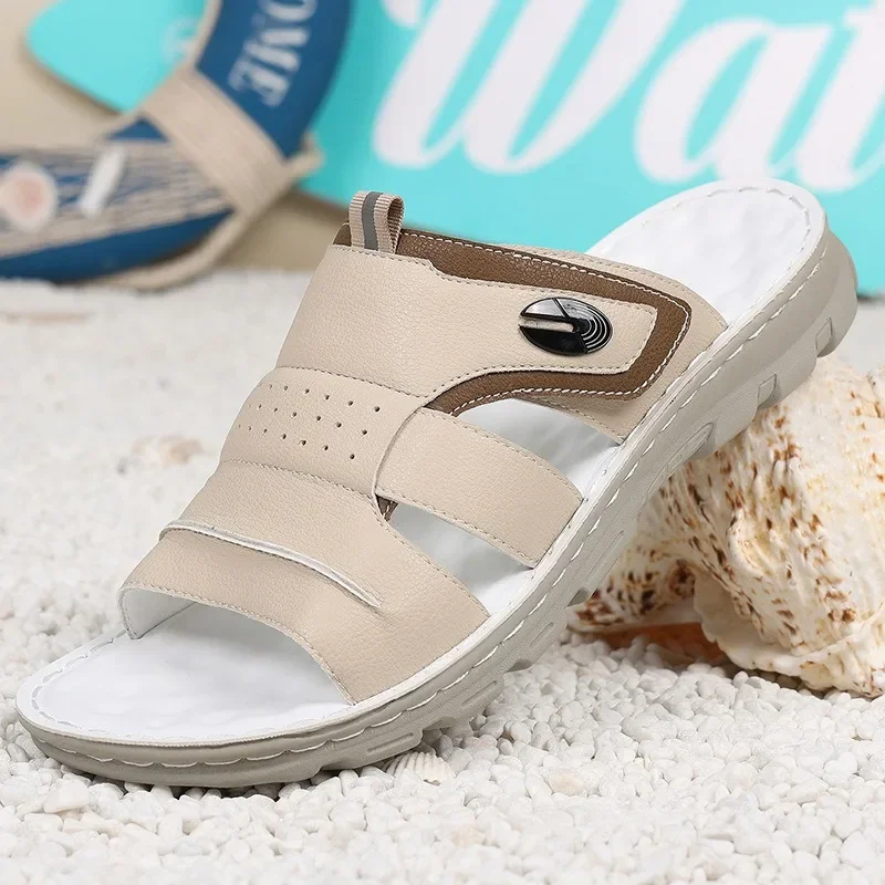 Summer Men's Sandals Outdoor Anti-Slip Casual Beach Shoes Soft and Comfortable Beige Dual-Purpose Slippers
Summer Men's Sandals Outdoor Anti-Slip Casual Beach Shoes Soft and Comfortable Beige Dual-Purpose Slippers