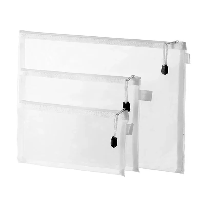 1/3-Piece A4 A5 A6 Clear Mesh Zip Pouch - Multi-Purpose Document Wallet for Stationery, Notes & Papers -Exam Folder for Students
1/3-Piece A4 A5 A6 Clear Mesh Zip Pouch - Multi-Purpose Document Wallet for Stationery, Notes & Papers -Exam Folder for Students