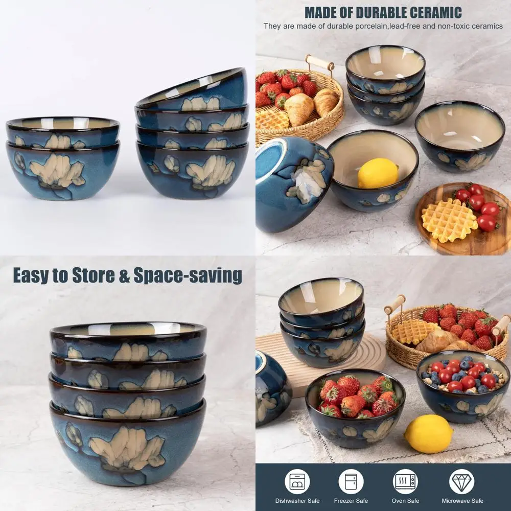 6 pcs ceramic bowls for kitchen, 26oz - bowl set of 6 - for cereal, salad, pasta, soup, ramen, serving etc - dishwasher, microwa
6 pcs ceramic bowls for kitchen, 26oz - bowl set of 6 - for cereal, salad, pasta, soup, ramen, serving etc - dishwasher, microwa