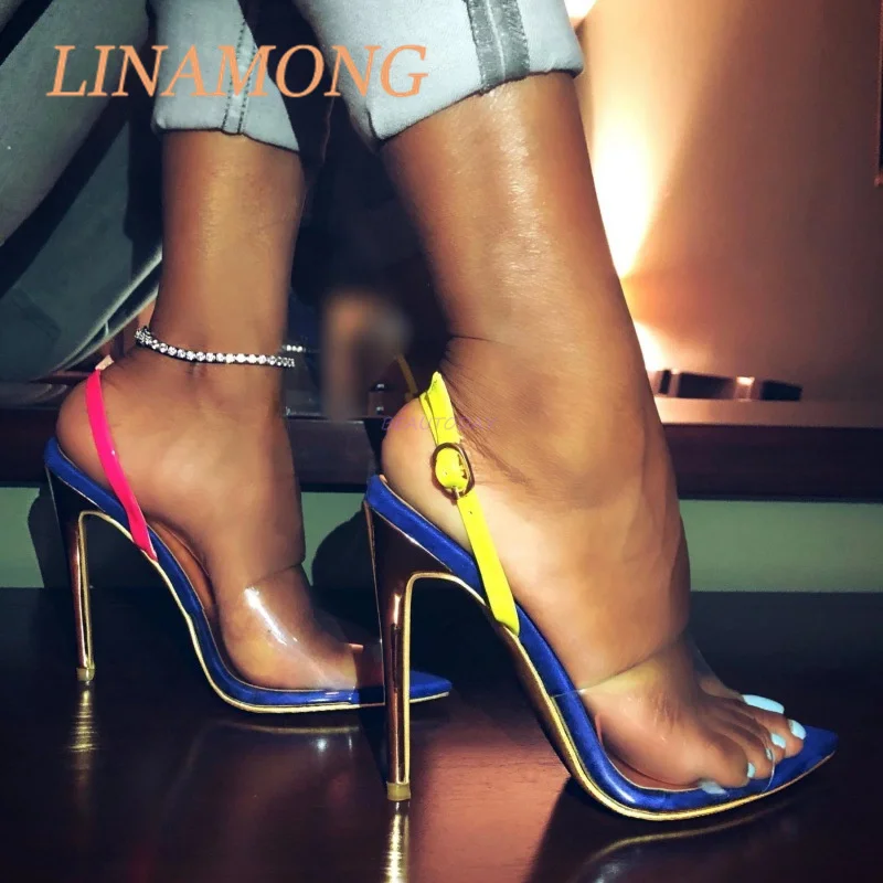 Sharp Pointed Color Blocked Ankle Strap Cooler Transparent Straight Strap Design Fashionable and Simple Slim High-Heeled Shoes
Sharp Pointed Color Blocked Ankle Strap Cooler Transparent Straight Strap Design Fashionable and Simple Slim High-Heeled Shoes