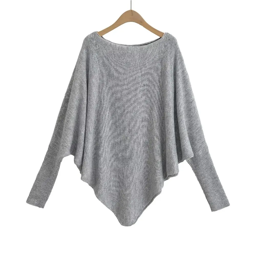Women's Cape Style Knitted Sweater Autumn Winter Loose Irregular Bat-Sleeved round Neck Pullover Spice Girl Lazy Fashion
Women's Cape Style Knitted Sweater Autumn Winter Loose Irregular Bat-Sleeved round Neck Pullover Spice Girl Lazy Fashion