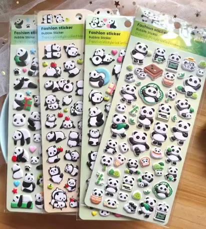 4 pcs Kawaii 3D Puffy Panda Stickers for Scrapbooking, DIY Journal, Cute Stationery Decoration, Aesthetic Art Supplies
4 pcs Kawaii 3D Puffy Panda Stickers for Scrapbooking, DIY Journal, Cute Stationery Decoration, Aesthetic Art Supplies